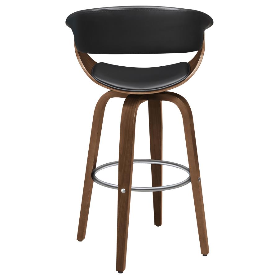 Zion Upholstered Swivel Bar Stool Walnut and Black - 100205