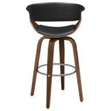 Zion Upholstered Swivel Bar Stool Walnut and Black - 100205