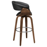 Zion Upholstered Swivel Bar Stool Walnut and Black - 100205