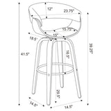 Zion Upholstered Swivel Bar Stool Walnut and Black - 100205