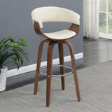 Zion Upholstered Swivel Bar Stool Walnut and Ecru - 100206