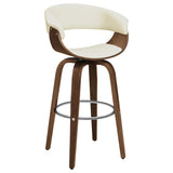 Zion Upholstered Swivel Bar Stool Walnut and Ecru - 100206