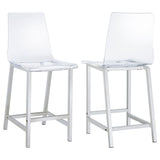 Juelia Clear Acrylic Counter Chair Chrome (Set of 2) - 100265