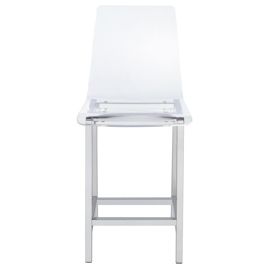 Juelia Clear Acrylic Counter Chair Chrome (Set of 2) - 100265