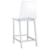 Juelia Clear Acrylic Counter Chair Chrome (Set of 2) - 100265