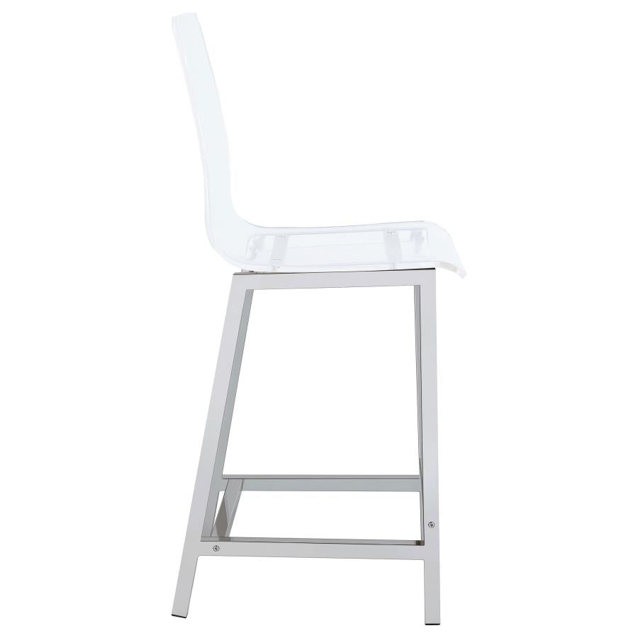 Juelia Clear Acrylic Counter Chair Chrome (Set of 2) - 100265