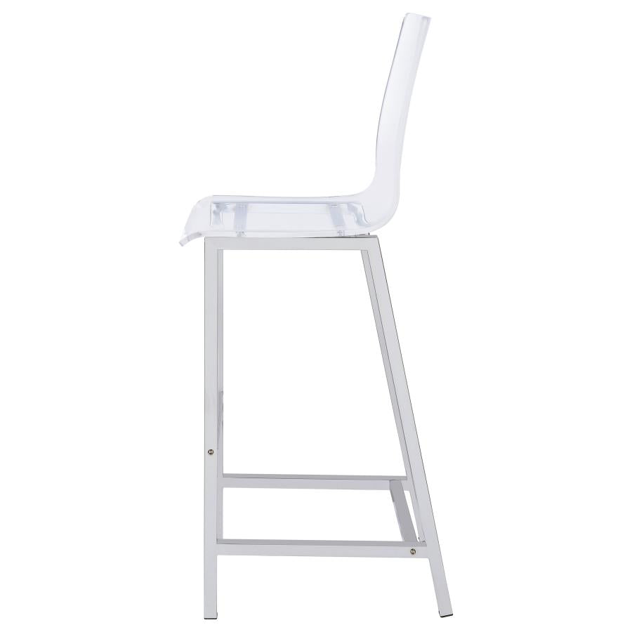 Juelia Clear Acrylic Bar Chair Chrome (Set of 2) - 100295