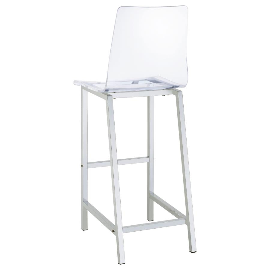 Juelia Clear Acrylic Bar Chair Chrome (Set of 2) - 100295