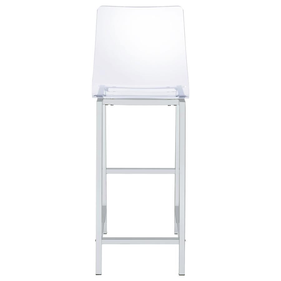 Juelia Clear Acrylic Bar Chair Chrome (Set of 2) - 100295
