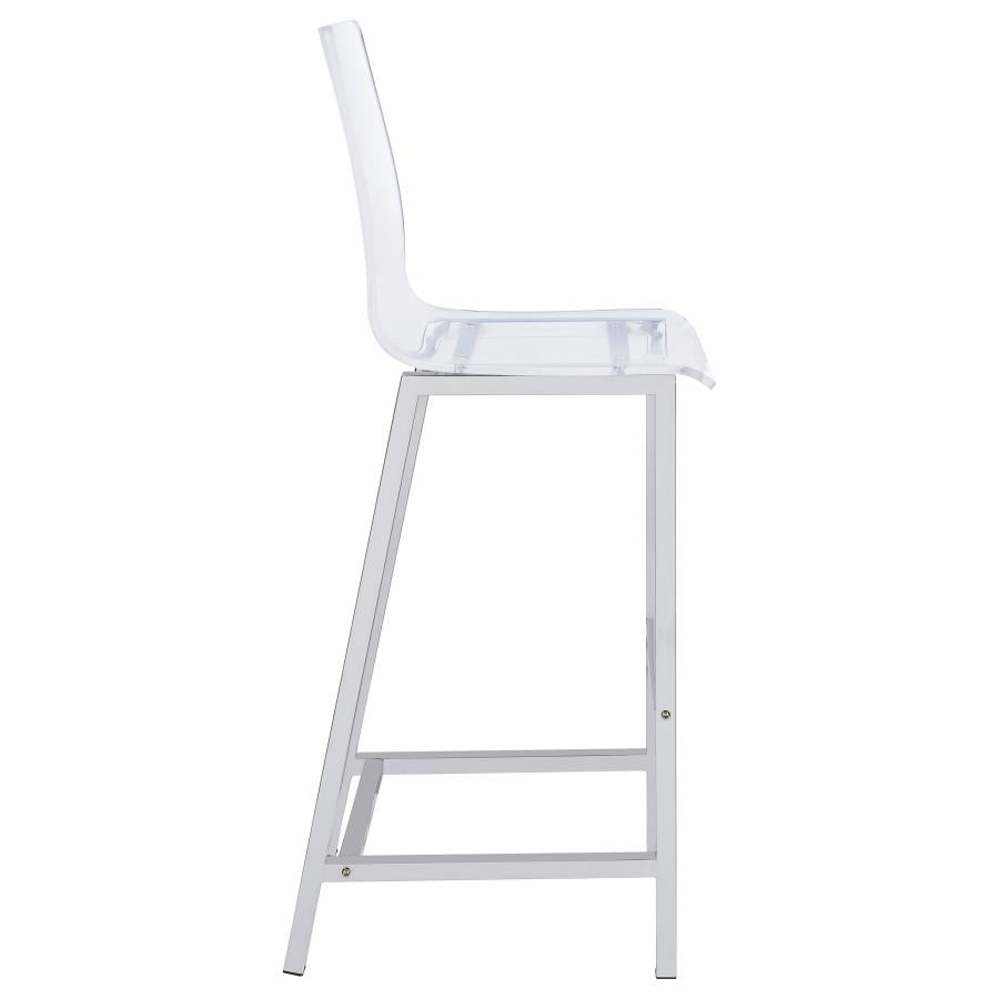 Juelia Clear Acrylic Bar Chair Chrome (Set of 2) - 100295