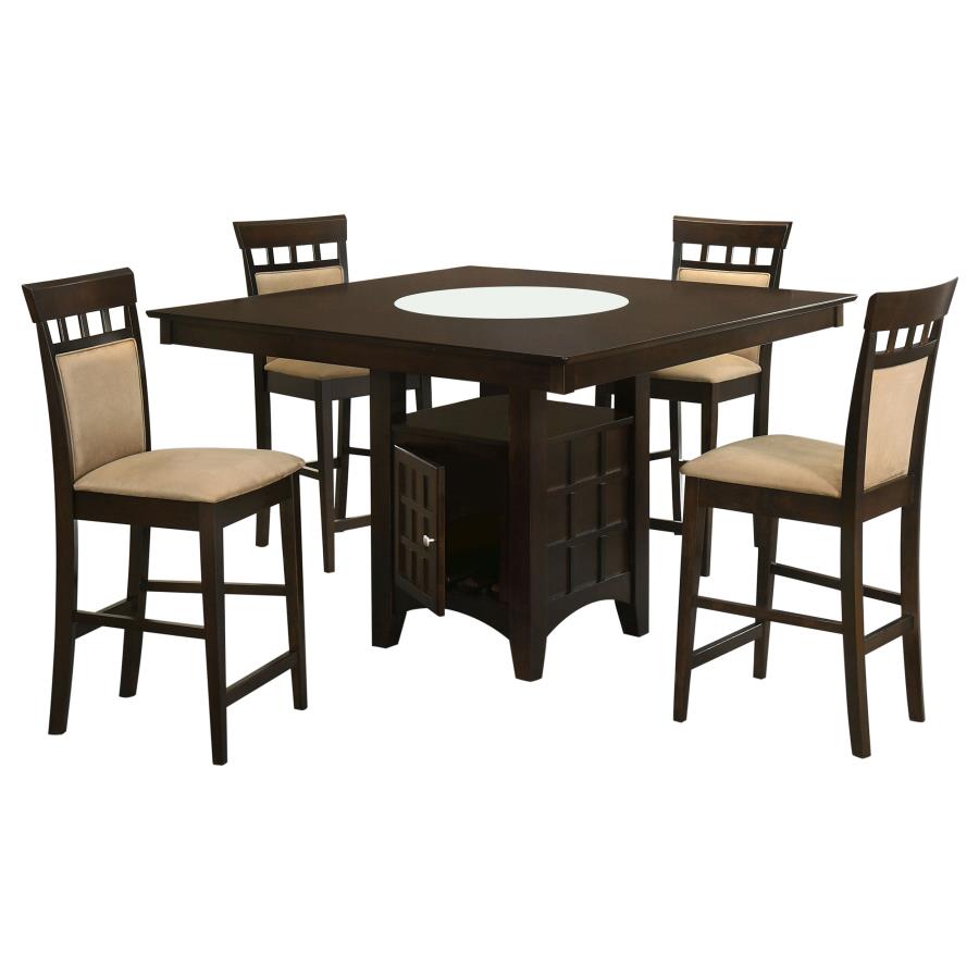 Gabriel 5-piece Square Counter Height Dining Set Cappuccino - 100438-S5A