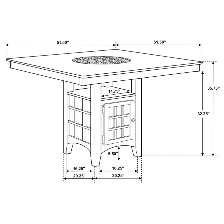 Gabriel 5-piece Square Counter Height Dining Set Cappuccino - 100438-S5A