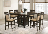 Gabriel 7-piece Square Counter Height Dining Set Cappuccino - 100438-S7A