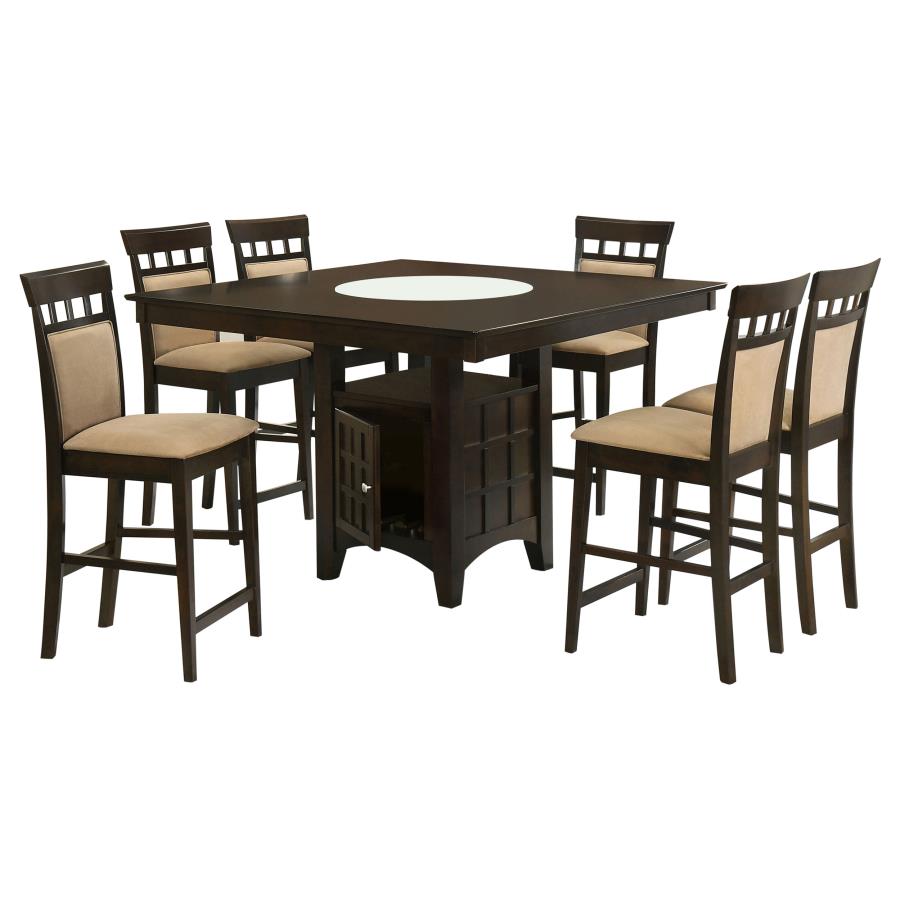 Gabriel 7-piece Square Counter Height Dining Set Cappuccino - 100438-S7A