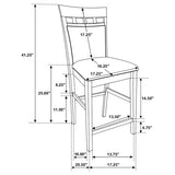 Gabriel 7-piece Square Counter Height Dining Set Cappuccino - 100438-S7A