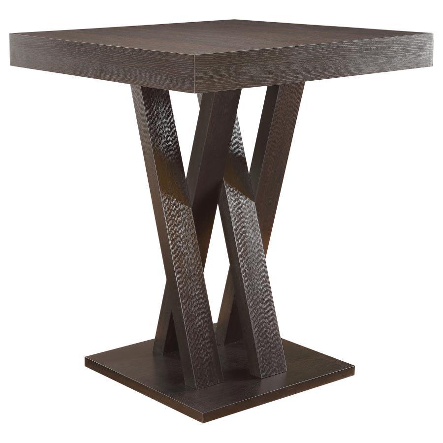 Freda Square 36-inch Pub Height Bistro Bar Table Cappuccino - 100520