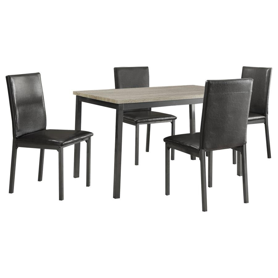 Garza 5-piece Rectangular Dining Table Set Black - 100611-S5