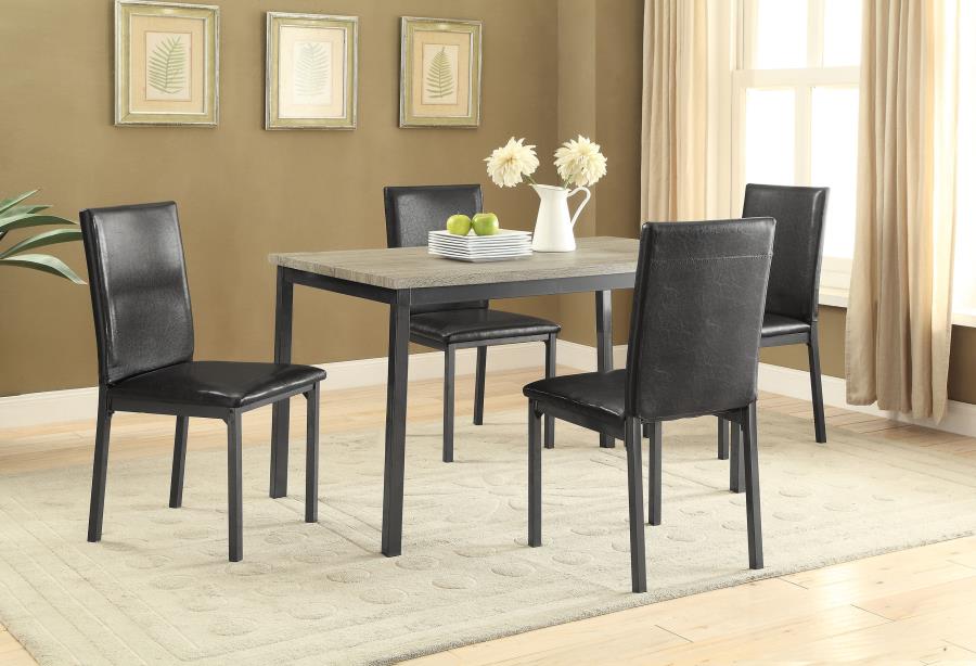 Garza Upholstered Dining Side Chair Black (Set of 2) - 100612