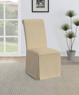 Shawna Upholstered Skirted Side Chair Light Khaki (Set of 2) - 100747