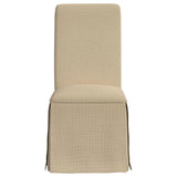 Shawna Upholstered Skirted Side Chair Light Khaki (Set of 2) - 100747