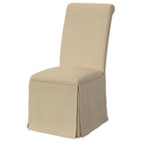 Shawna Upholstered Skirted Side Chair Light Khaki (Set of 2) - 100747