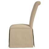 Shawna Upholstered Skirted Side Chair Light Khaki (Set of 2) - 100747