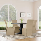Shawna Upholstered Skirted Side Chair Light Khaki (Set of 2) - 100747