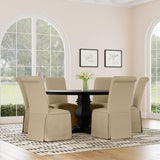 Shawna Upholstered Skirted Side Chair Light Khaki (Set of 2) - 100747