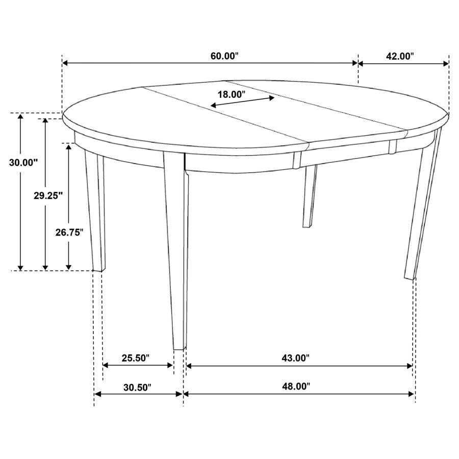 Gabriel 5-piece Extension Leaf Dining Table Set Cappuccino - 100770-S5