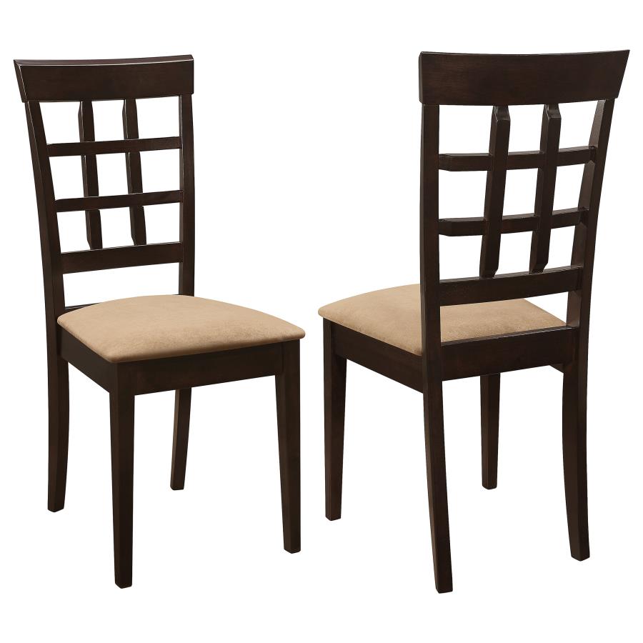 Gabriel Lattice Back Dining Side Chair Cappuccino (Set of 2) - 100772