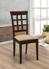 Gabriel Lattice Back Dining Side Chair Cappuccino (Set of 2) - 100772