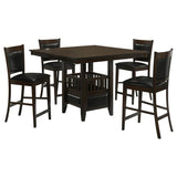 Jaden 5-piece Square Counter Height Dining Set Espresso - 100958-S5