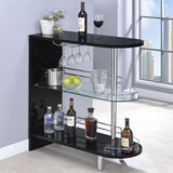 Adolfo Rectangular 2-tier Home Bar Table Black High Gloss - 101063