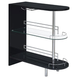 Adolfo Rectangular 2-tier Home Bar Table Black High Gloss - 101063