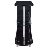 Adolfo Rectangular 2-tier Home Bar Table Black High Gloss - 101063