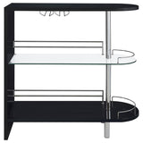 Adolfo Rectangular 2-tier Home Bar Table Black High Gloss - 101063