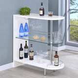 Adolfo Rectangular 2-tier Home Bar Table White High Gloss - 101064