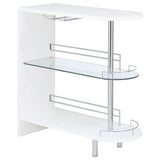 Adolfo Rectangular 2-tier Home Bar Table White High Gloss - 101064