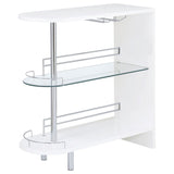 Adolfo Rectangular 2-tier Home Bar Table White High Gloss - 101064