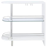 Adolfo Rectangular 2-tier Home Bar Table White High Gloss - 101064