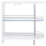 Adolfo Rectangular 2-tier Home Bar Table White High Gloss - 101064