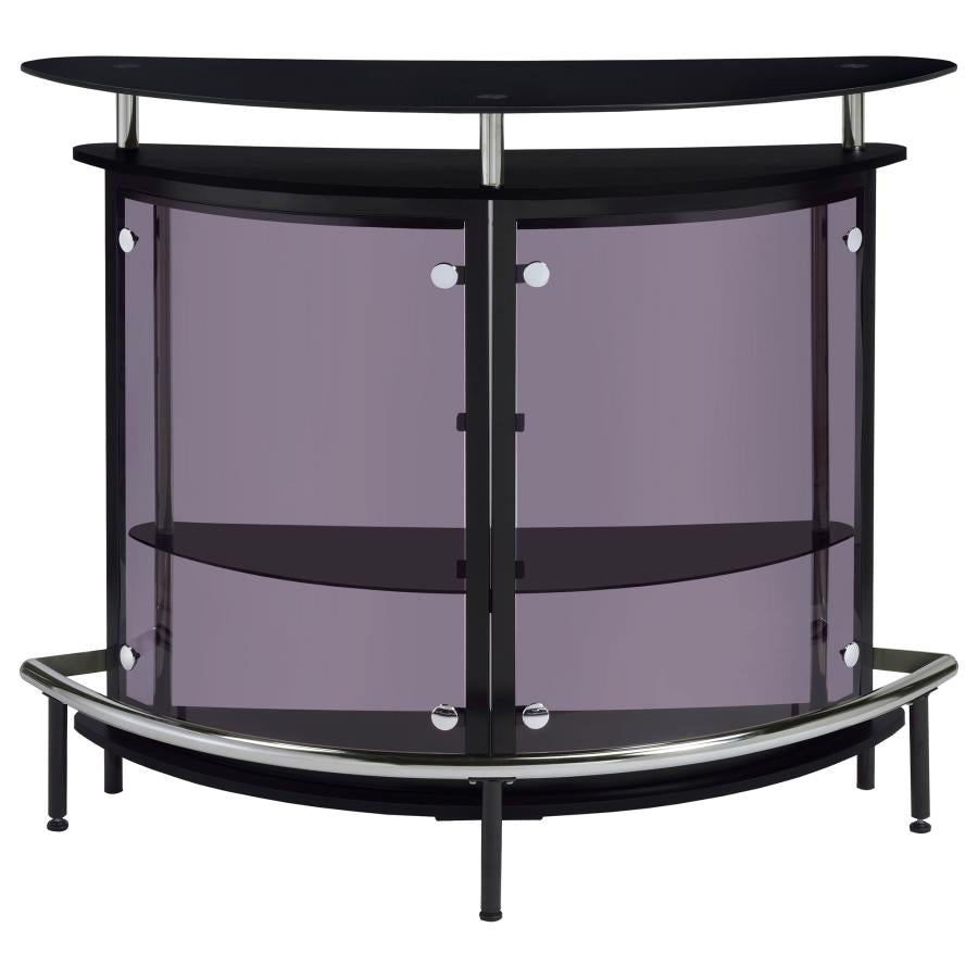 Amarillo Freestanding Glass Top Home Bar Wine Cabinet Black - 101065
