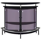 Amarillo Freestanding Glass Top Home Bar Wine Cabinet Black - 101065