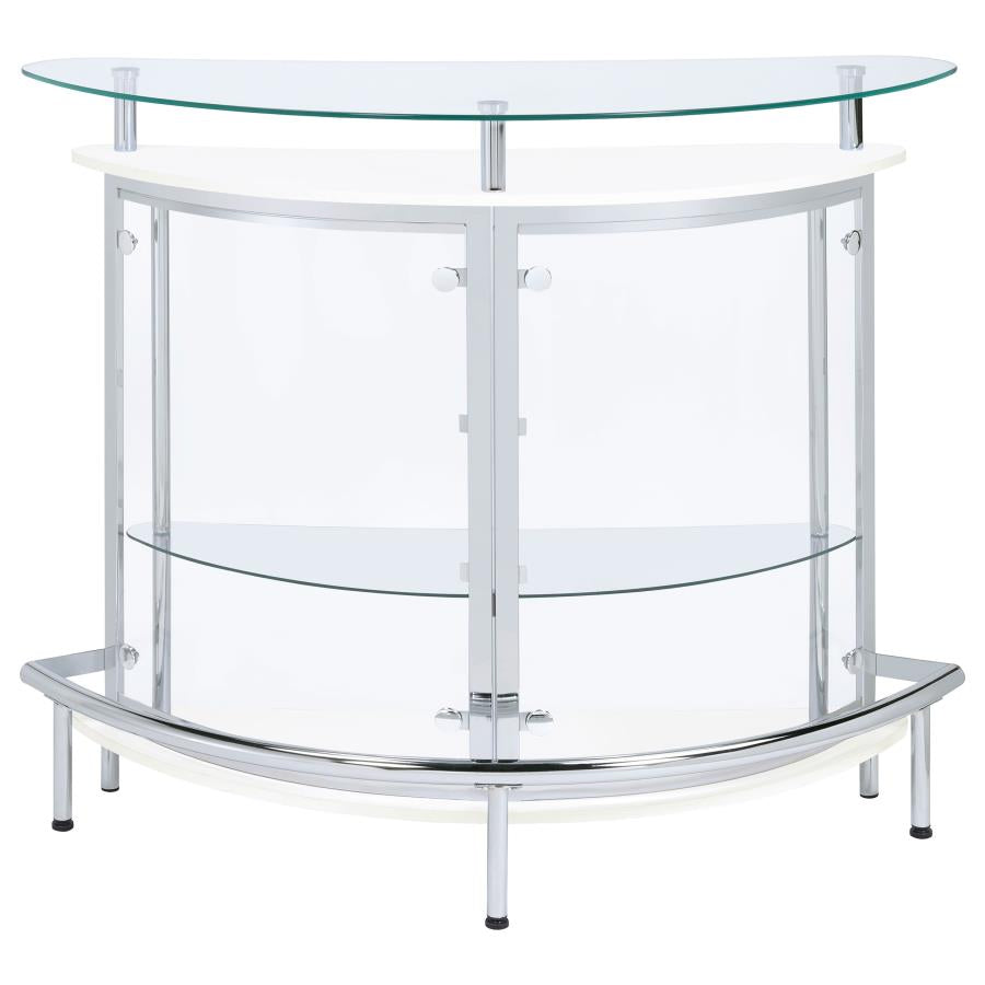 Amarillo Freestanding Glass Top Home Bar Wine Cabinet White - 101066