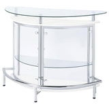 Amarillo Freestanding Glass Top Home Bar Wine Cabinet White - 101066