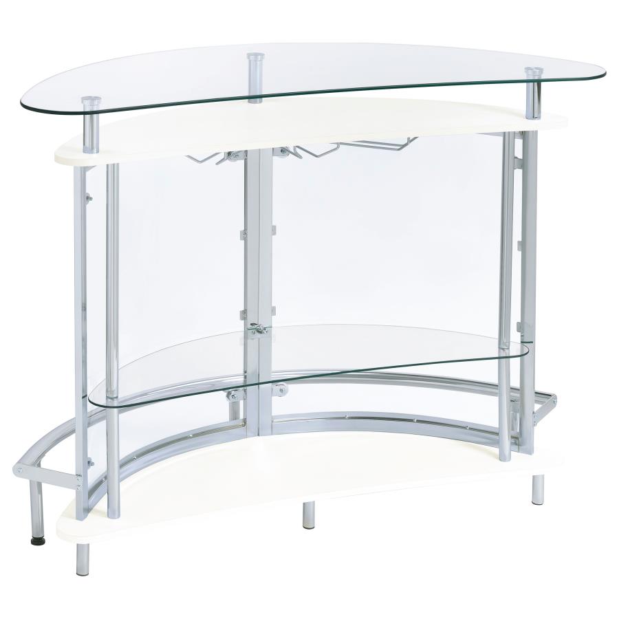 Amarillo Freestanding Glass Top Home Bar Wine Cabinet White - 101066
