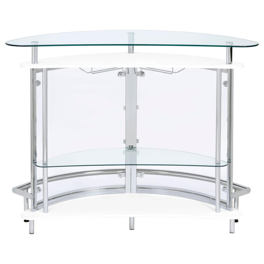 Amarillo Freestanding Glass Top Home Bar Wine Cabinet White - 101066