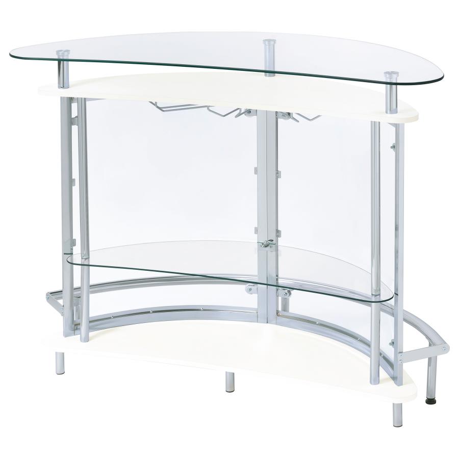 Amarillo Freestanding Glass Top Home Bar Wine Cabinet White - 101066