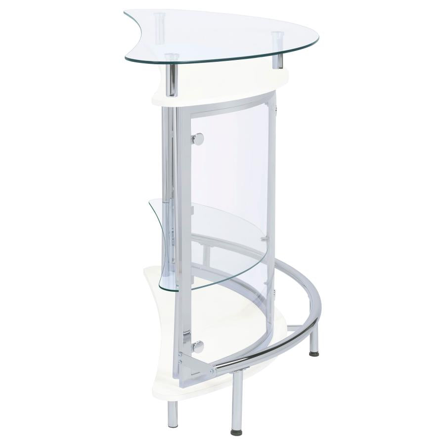 Amarillo Freestanding Glass Top Home Bar Wine Cabinet White - 101066