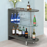 Adolfo Rectangular 2-tier Home Bar Table Grey High Gloss - 101073